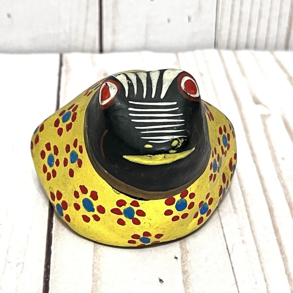 Vintage Mexican Hand Painted Tonala Frog